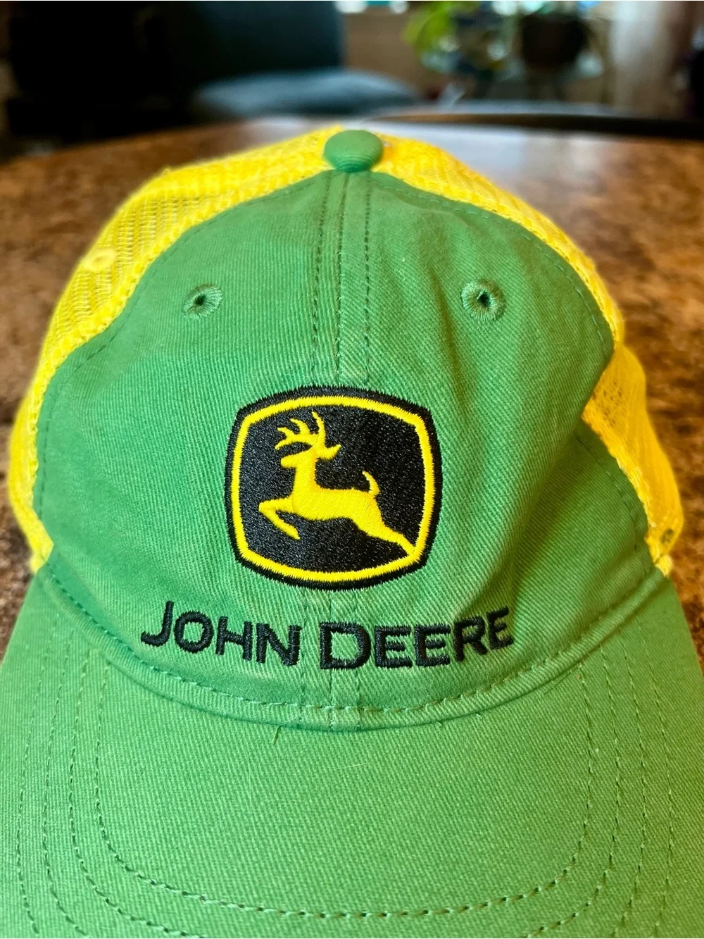 John Deere Green and Yellow Mesh Cap with Embroidered Logo Toddler Boys